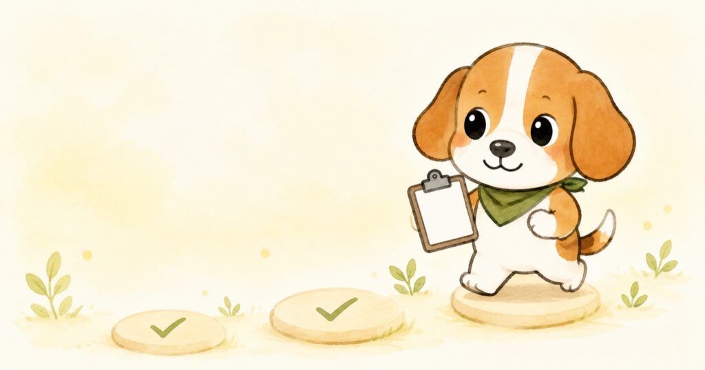 確認項目をチェックしながら進むロイくん